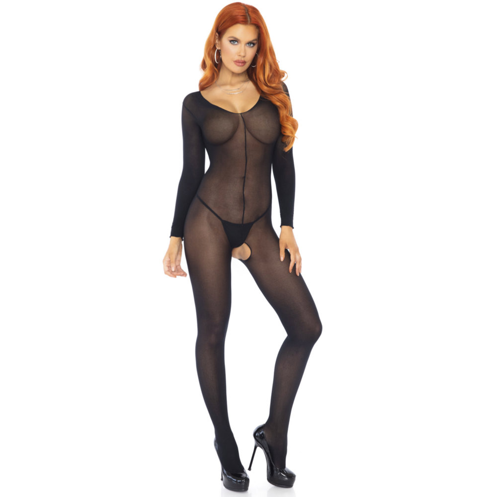 Leg Avenue - Long Sleeves Bodystocking - Black